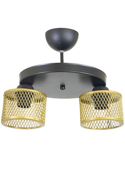 Lambadar Double Cage Model Modern Plafonier Chandelier