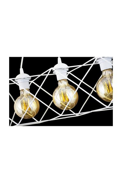 Lambadar Modern Sports Square Geometric Single White Metal Pendant Lamp Chandelier