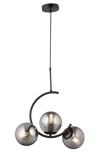 Lambadar C Hilal Model Sarkıt Model Modern Glop Camlı Siyah Avize