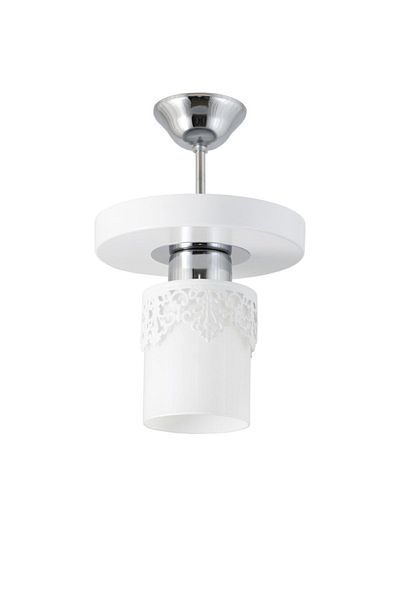 Lambadar Single Modern Sports Model White Chandelier with Round Tray Crown