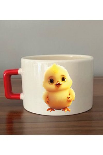 lili hediyelik Chick Printed Cute Cup Mug Cup - Ceramic Tea and Coffee Gift Cup