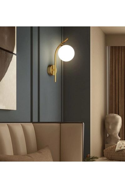 Lambadar Luxury Antique Modern White Glop Glass Single Sconce