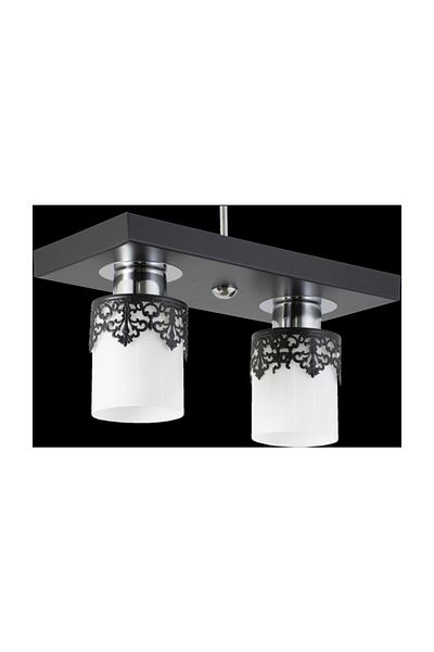 Lambadar Double Modern Sports Model Rectangular Tray Crowned Black Chandelier