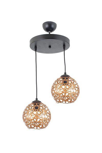 Lambadar Seljuk Ball Motif Star Wrought Iron Model Retro Rustic Pendant Lamp Chandelier