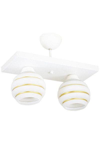 Lambadar Double Special Striped Glass Model Modern Plafonier Chandelier
