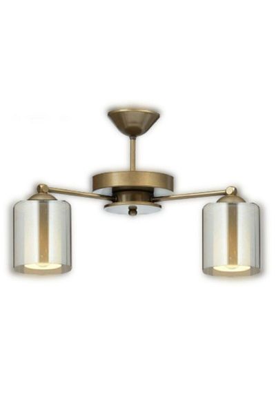 Lambadar Vintage 2-Piece Modern Smoked Glass Plophonier Model Chandelier