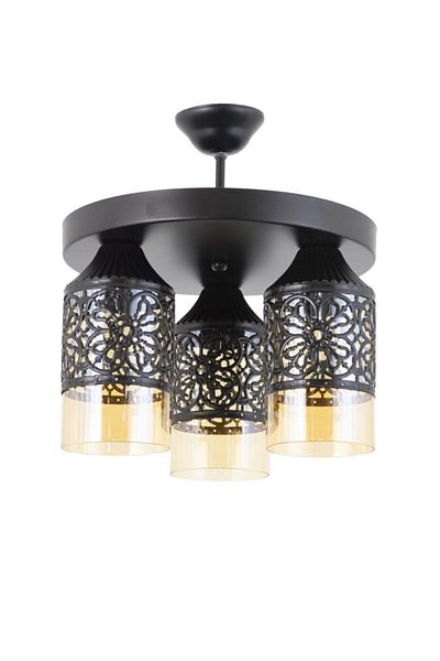 Lambadar Triple Sports Model Modern Retro Rustic Chandelier Balcam