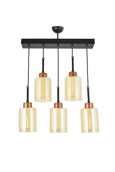 Lambadar Five-Piece Rectangular Double Glass Modern Sports Model Pendant Lamp Chandelier