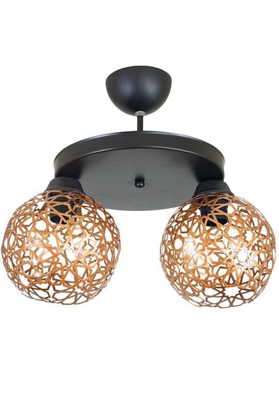 Lambadar Seljuk Ball Motif Star Wrought Iron Model Retro Rustic Plafonier Chandelier