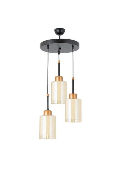 Lambadar Triple Round Double Glass Modern Sports Model Pendant Lamp Chandelier