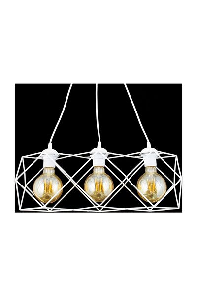 Lambadar Modern Sports Square Geometric Single White Metal Pendant Lamp Chandelier