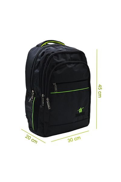 Sentor Green Striped 4 Compartment Laptop and School Backpack