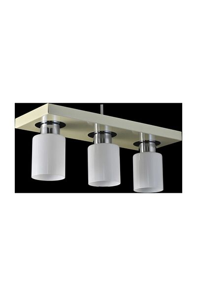 Lambadar Triple Modern Sports Model Rectangular Tray Cream Chandelier
