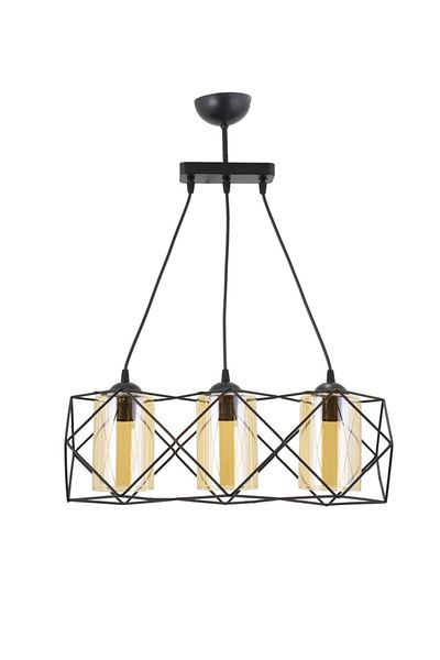 Lambadar Modern Sports Square Geometric Double Black Balcam Metal Pendant Lamp Chandelier