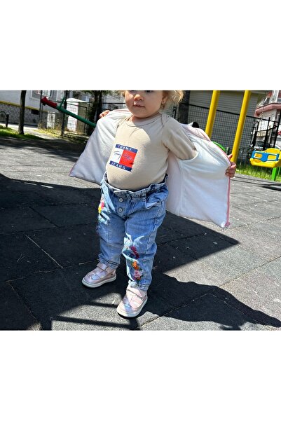 Lilitop Flowers Nakışlı Beli Büzgülü Kız Pantolon Bir Beden Küçük Almanız Önerilir