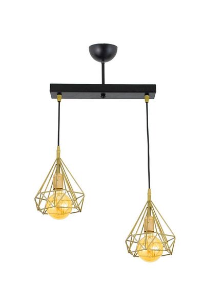 Lambadar Double Gold Prism Model Pendant Lamp Chandelier