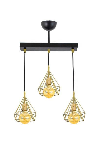 Lambadar Triple Gold Prism Model Pendant Chandelier