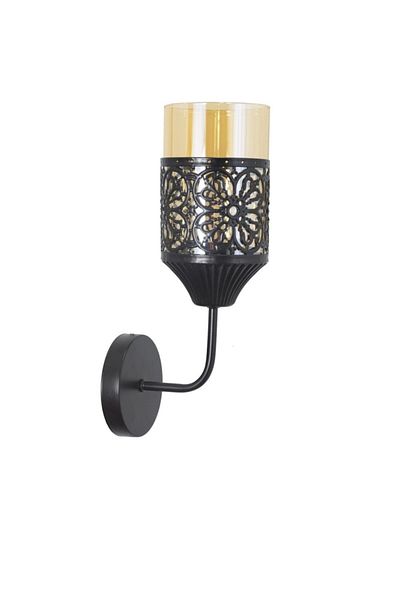 Lambadar Rustic Retro Modern Model Stylish Black Sconce Papatya Model Balcam
