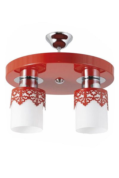 Lambadar Double Modern Sports Model Round Tray Crown Red Chandelier