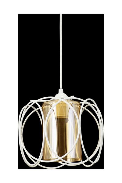 Lambadar Modern Sports Round Geometric Double White Balcam Metal Pendant Lamp Chandelier