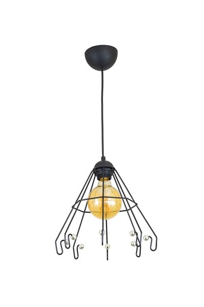 Lambadar Stylish Wire Design Pendant Lamp Chandelier with Black Bead Detail