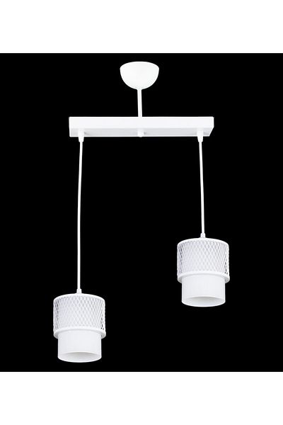 Lambadar Double White Glass Cage Model Modern Pendant Lamp Chandelier