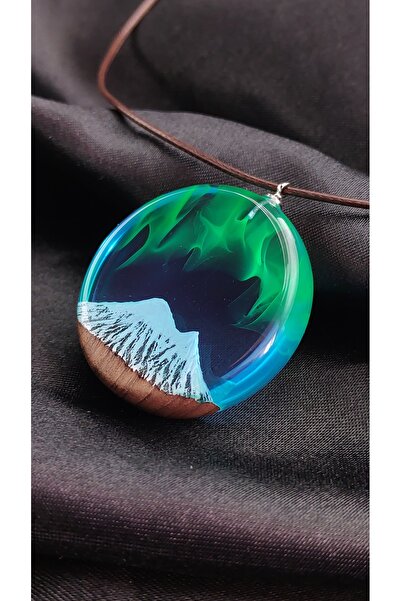 Selenge Art Aurora - Kuzey Işığı Temalı El Yapımı Epoksi Kolye Unisex