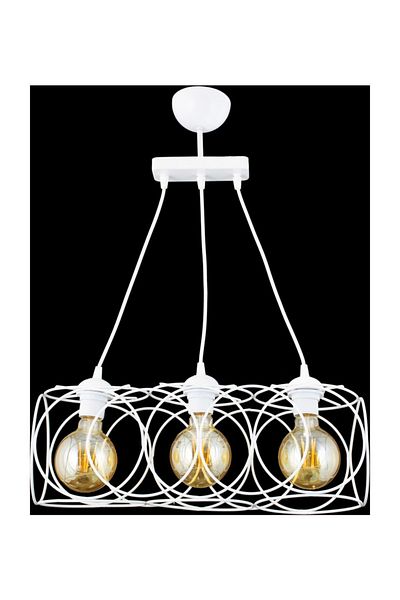 Lambadar Modern Sports Round Geometric Single White Metal Pendant Lamp Chandelier