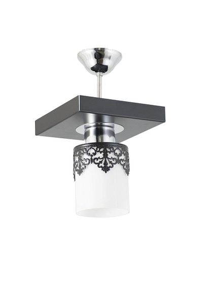 Lambadar Single Modern Sports Model Square Tray Crowned Black Chandelier