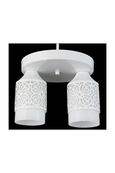 Lambadar Double Sports Model Modern Retro Rustic Chandelier White Glass
