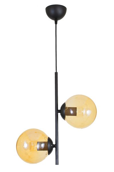 Lambadar Double Modern Bal Globe Glass Black Chandelier
