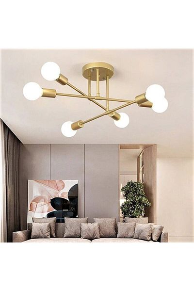 Lambadar Acrobat Cross Model Plafonier Ceiling Mounted Octopus Six Piece Chandelier