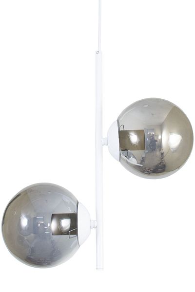 Lambadar Double Modern White Smoked Glass White Chandelier