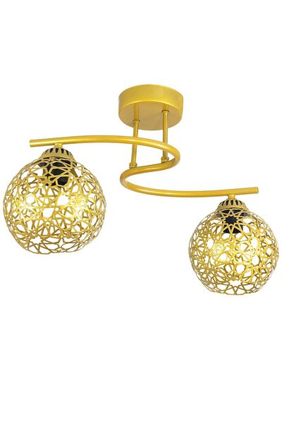 Lambadar Plafonier Modern S Model Seljuk Motif Gold Chandelier