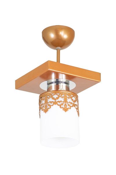 Lambadar Copper Single Modern Sports Model Rectangular Tray Crown Chandelier