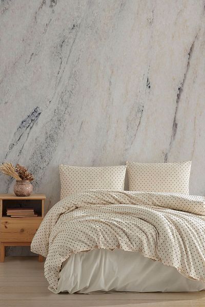 Macas Home Χακί 100% βαμβακερό πλυμένο Vintage Σετ Παπλωματοθήκη 160*220
