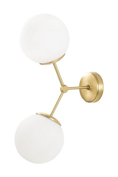 Lambadar Modern White Globe Glass Double Black Acrobat Model Sconce