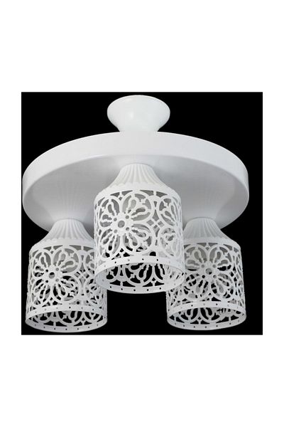 Lambadar Triple Sports Model Modern Retro Rustic Chandelier Without Glass