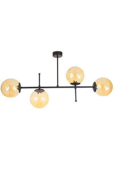 Lambadar Quadruple Black Model Modern Glass Chandelier
