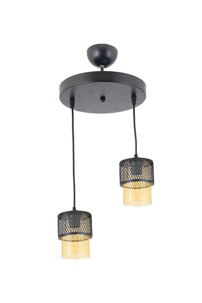 Lambadar Single Honey Glass Cage Model Modern Pendant Lamp Chandelier