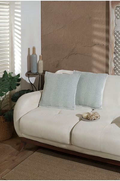 Lux Touch Κάλυμμα μαξιλαριού Lily Green 2 τεμαχίων με φερμουάρ - Μαξιλάρι 45 x 45 cm