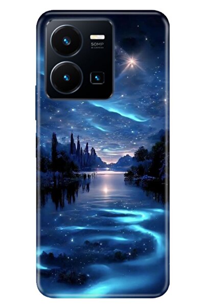 vivo Y22s - Y35 Uyumlu Kılıf Resimli Desenli Silikon Gece Yarısı