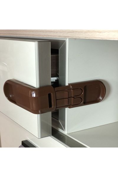 Evokids Double Button Drawer Lock Brown (1 Pc) Child Baby Lock