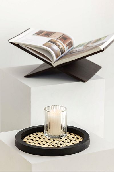 Maison Avf Black Rattan Hazeran - Round Tray, All Size 24 cm, 100% Natural Hazeran