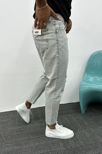 MADZEYMODA Ανδρικό γκρι τζιν Boyfriend τζιν
