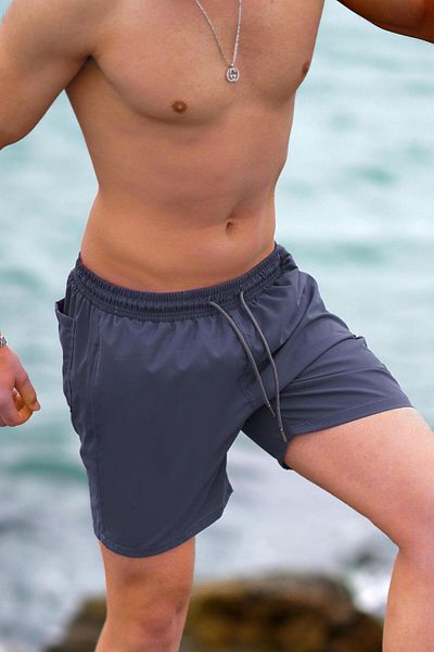 Madmext Herren Badeshorts 7213 - Anthrazit, Seitentasche