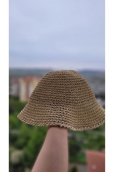 FRESCO SCARFS Ψάθινο γυναικείο καπέλο πλεξίματος Bucket