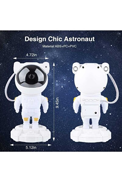 mr shopping MR Astronot Projektör Çocuklar için Yıldız Projektör Galaxy Projektör Gece Lambası,Bluetooth Müzik