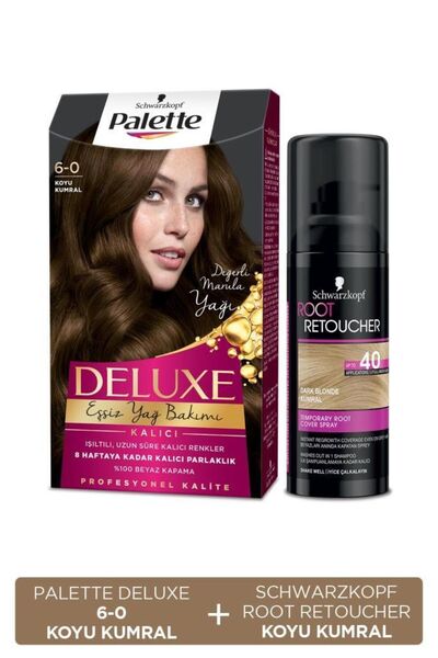 Palette Deluxe Saç Boyası 6-0 Koyu Kumral Schwarzkopf Root Retoucher Beyazlar...