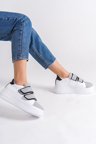 Rainon Store RDSValencia - Gray Leather Orthopedic Sole Women's Sports Shoes